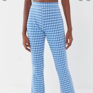 Checkered light blue flared pants